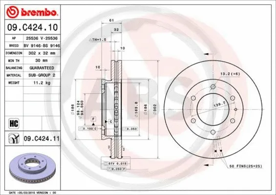 Brake Disc (09.C424.11)