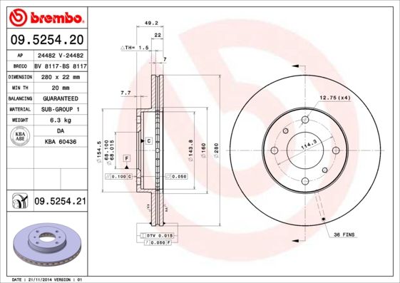 Brake Disc (09.5254.20)