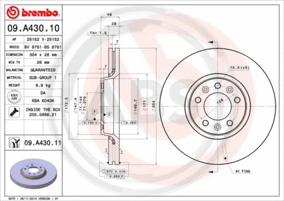 Brake Disc (09.A430.11)