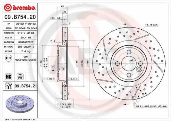 Brake Disc (09.B754.21)