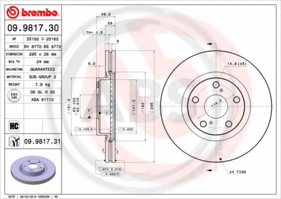 Brake Disc (09.9817.31)