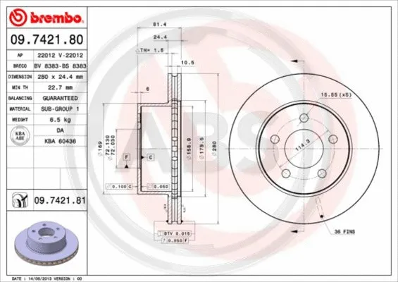 Brake Disc (09.7421.81)
