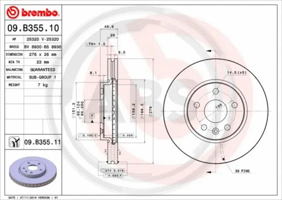 Brake Disc (09.B355.11)