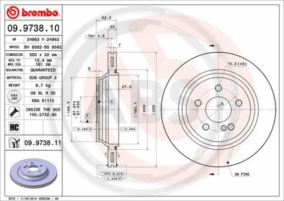 Brake Disc (09.9738.11)