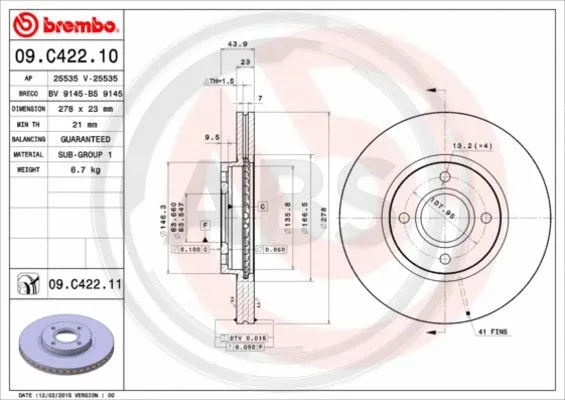 Brake Disc (09.C422.11)
