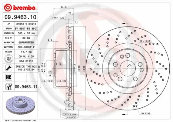 Brake Disc (09.9463.11)