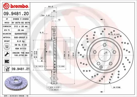 Brake Disc (09.9481.21)