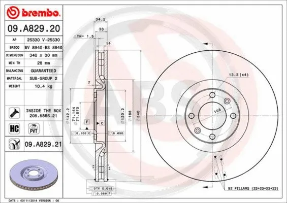 Brake Disc (09.A829.21)