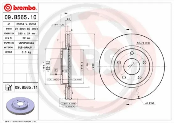 Brake Disc (09.B565.11)