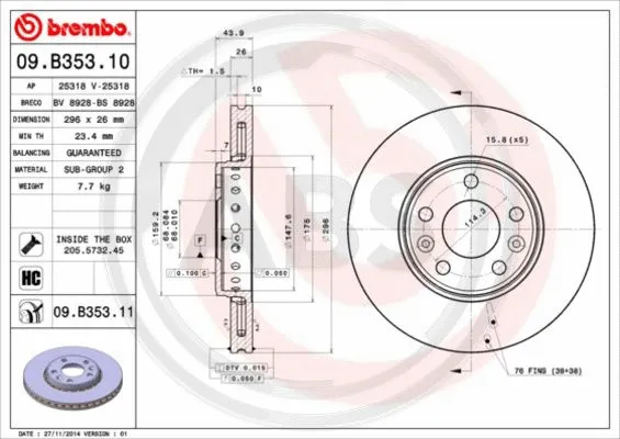 Brake Disc (09.B353.11)