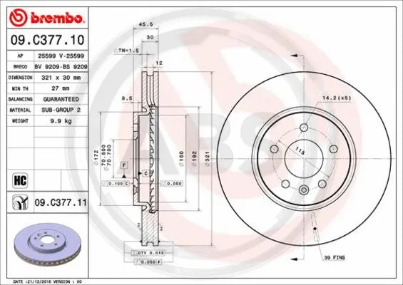 Brake Disc (09.C377.11)