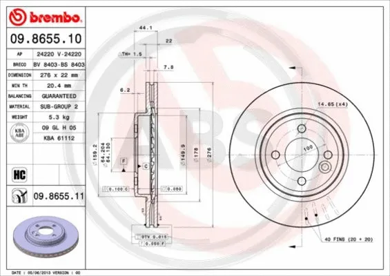 Brake Disc (09.8655.11)
