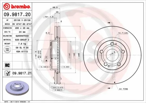 Brake Disc (09.9817.21)