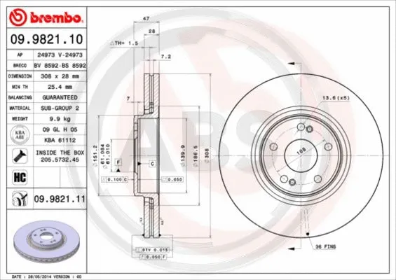 Brake Disc (09.9821.11)