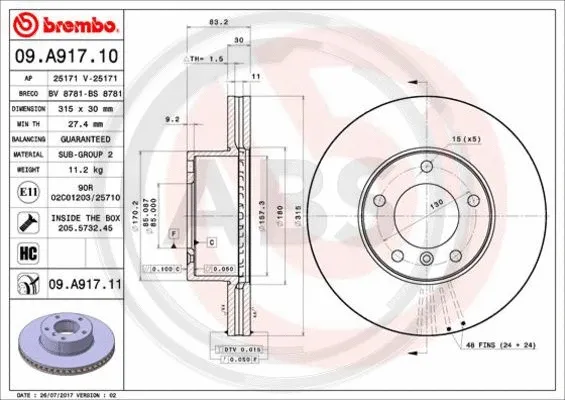Brake Disc (09.A917.11)