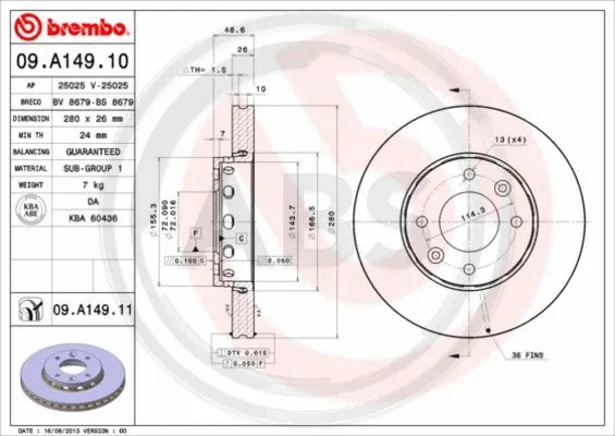 Brake Disc (09.A149.11)
