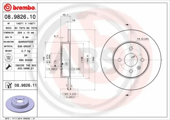 Brake Disc (08.9826.10)