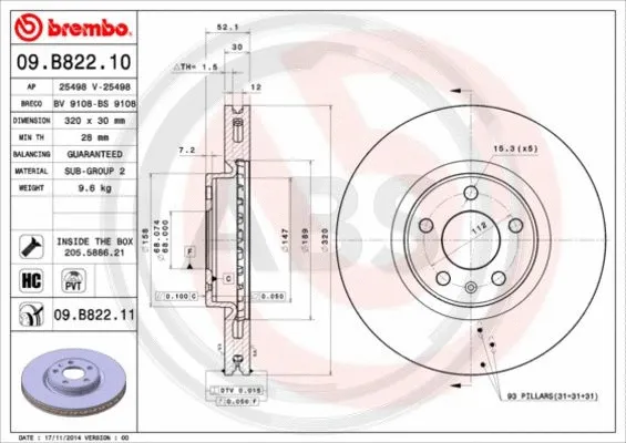 Brake Disc (09.B822.11)