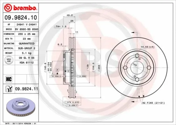 Brake Disc (09.9824.11)