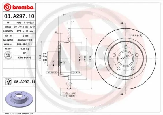 Brake Disc (08.A297.11)