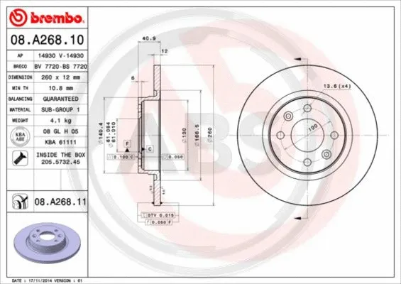 Brake Disc (08.A268.11)