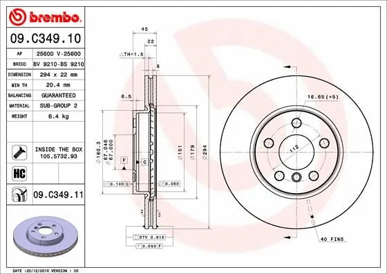 Brake Disc (09.C349.11)