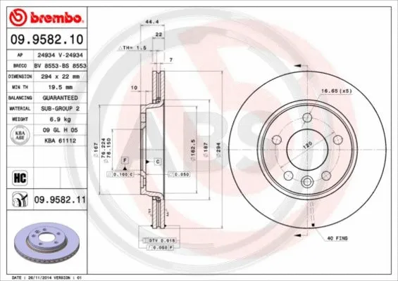 Brake Disc (09.9582.11)