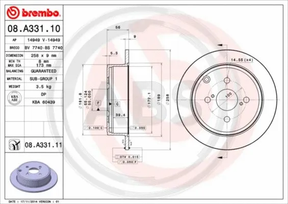 Brake Disc (08.A331.11)