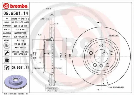 Brake Disc (09.9581.11)