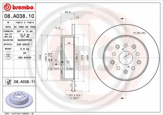 Brake Disc (08.A038.11)