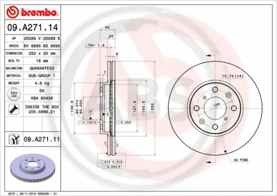 Brake Disc (09.A271.11)