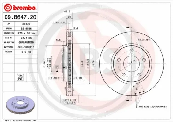 Brake Disc (09.B647.21)