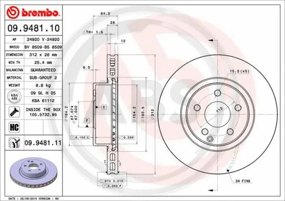 Brake Disc (09.9481.11)