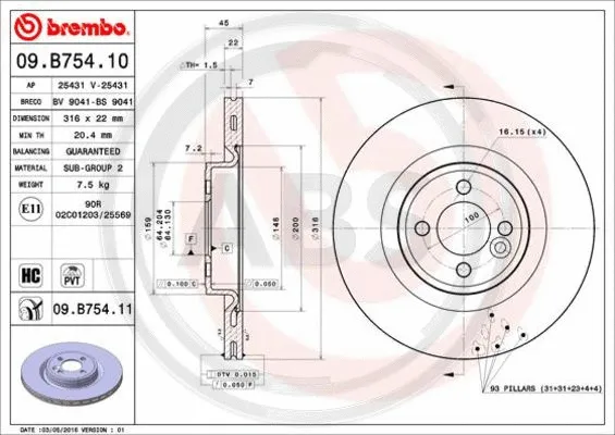 Brake Disc (09.B754.11)
