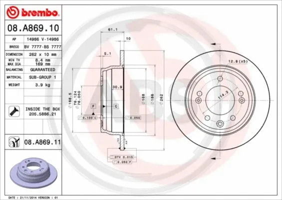 Brake Disc (08.A869.11)