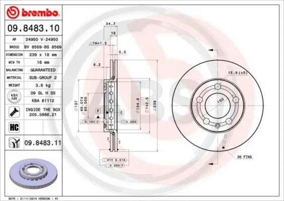 Brake Disc (09.8483.11)