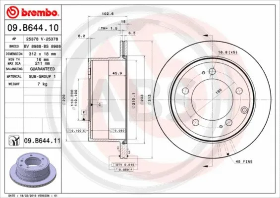 Brake Disc (09.B644.11)