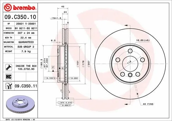 Brake Disc (09.C350.11)