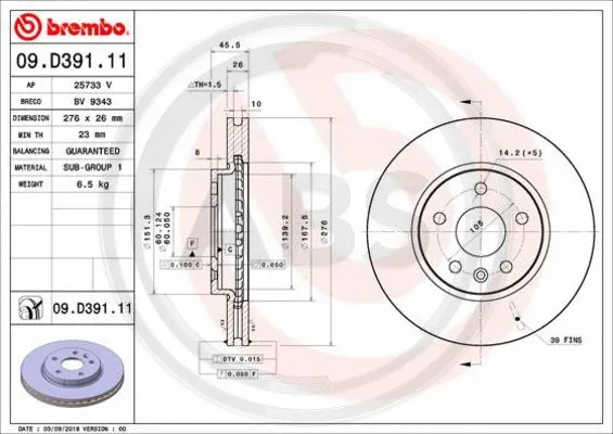 Brake Disc (09.D391.11)