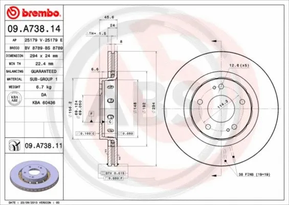 Brake Disc (09.A738.11)