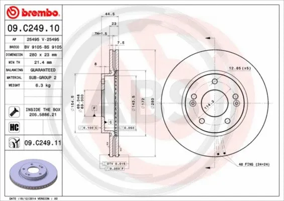 Brake Disc (09.C249.11)