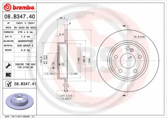Brake Disc (08.B347.41)