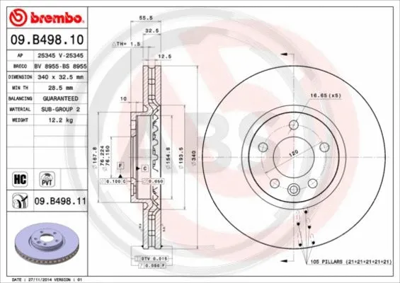 Brake Disc (09.B498.11)