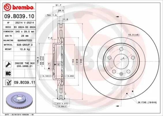 Brake Disc (09.B039.11)