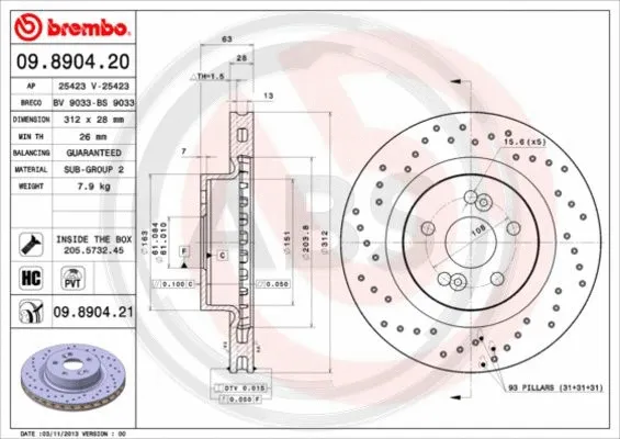 Brake Disc (09.8904.21)