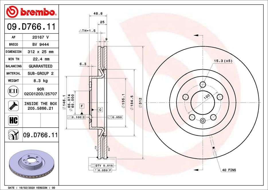 Brake Disc (09.D766.11)