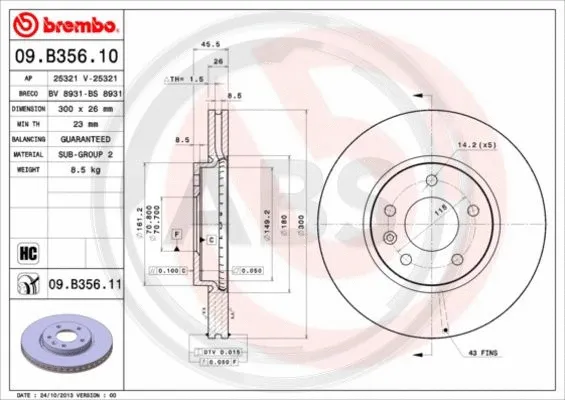 Brake Disc (09.B356.11)