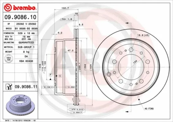 Brake Disc (09.9086.11)