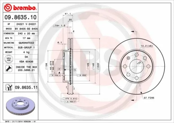 Brake Disc (09.8635.11)