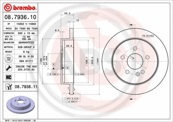 Brake Disc (08.7936.11)